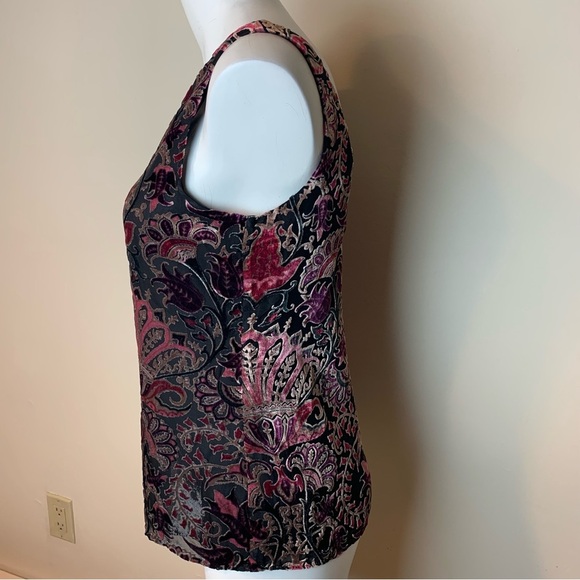 Ecru Women’s Velvet Floral V-Neck Blouse -XS - Picture 9 of 10